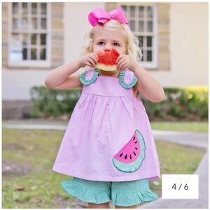 Watermelon Appliqué Short Set